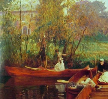 Paisajes Painting - Una fiesta en bote John Singer Sargent